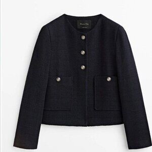 Tweed Navy blue - Blazer/Lady jacket - Massimo Dutti - XS